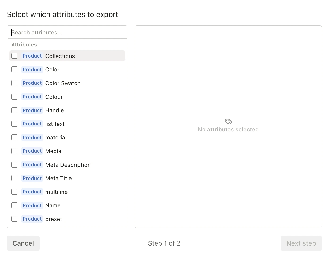 Action dialog showing the three-dot menu with Export to CSV option next to the Create proposal button